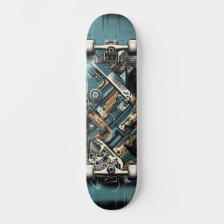 Retro-futuristische Tech-Street-Art-Skateboard 34 Skateboard