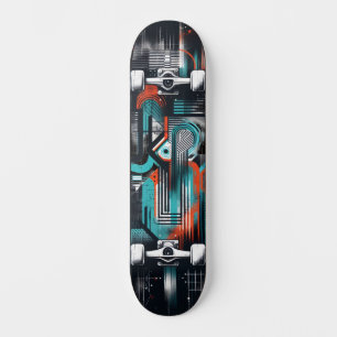Retro-futuristische Tech-Street-Art-Skateboard 36 Skateboard