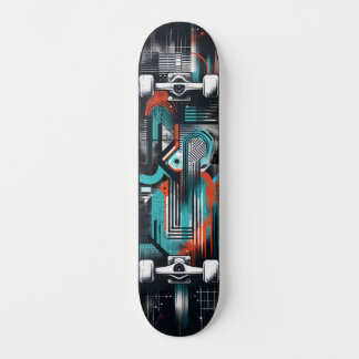 Retro-futuristische Tech-Street-Art-Skateboard 36 Skateboard