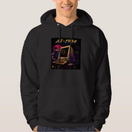Retro-futuristischer AI-Roboter-Computer-Vaporwave Hoodie