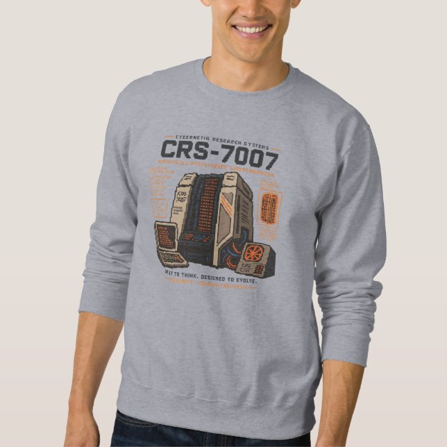 Retro-futuristischer AI-Roboter-Computer-Vaporwave Sweatshirt (Vorderseite)