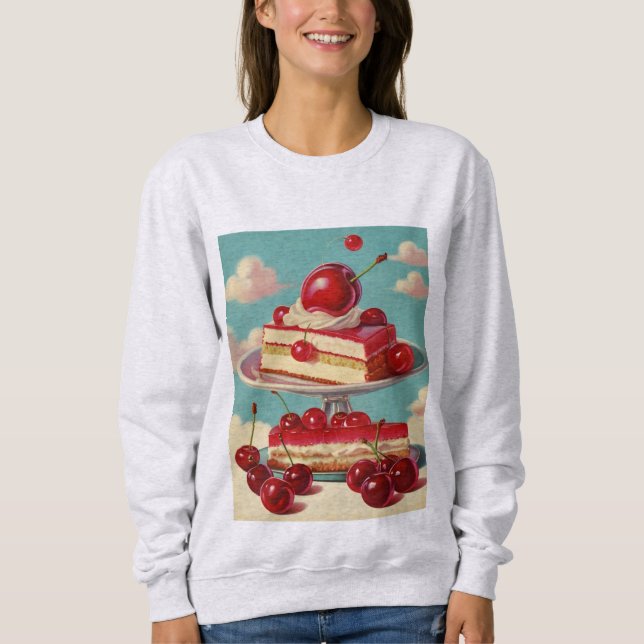 Retro-futuristischer Kuchen-Sweatshirt  Sweatshirt (Vorderseite)