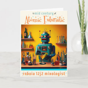 Retro-futuristischer Roboter ROBIA 12J2 Mixologe Karte