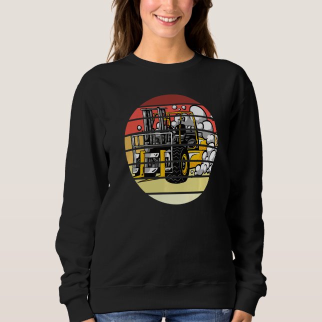 Retro Gabelstaplertreiber Vintager Gabelstapleröff Sweatshirt (Vorderseite)