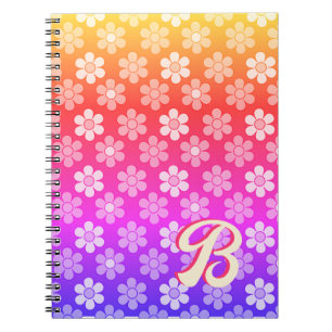 Retro-Gaisy-Monogramm-Regenbogen Notizblock