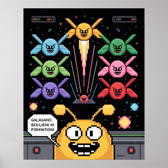 Retro Galaga Galagans Poster (Vorne)