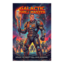 Retro Galaktischer Grillmeister Sci-Fi Parodie
