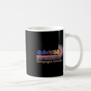 Retro Galapagos-Inseln Tropische Blumen 80er Stil Kaffeetasse