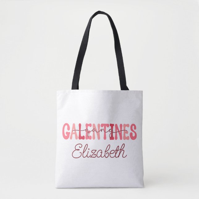 Retro "Galentine's Gang" Individuelle Name T - Shi Tasche (Vorderseite)
