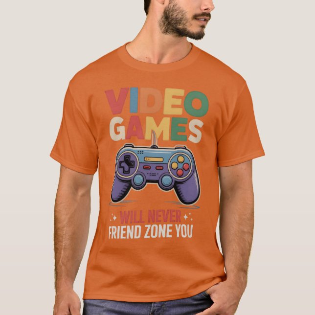 Retro Game Controller with Video Gameet friend fri T-Shirt (Vorderseite)