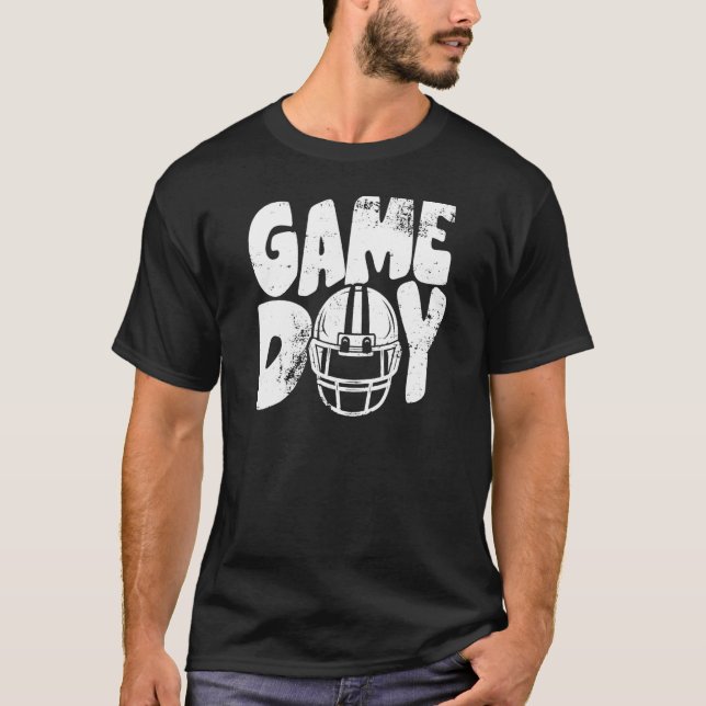 Retro Game Day Football Helm Männer Frauen 1 T-Shirt (Vorderseite)
