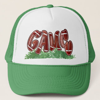 Retro Game Day Football Trucker Hut - Grün und Wh Truckerkappe