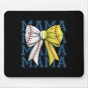 Retro Game Day Softball Baseball Mama Sports Team Mousepad