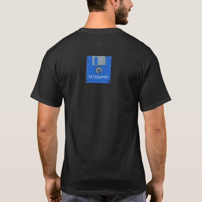 Retro Game Diskette 3 Geek Man Black 2-seitig T T-Shirt (Rückseite)