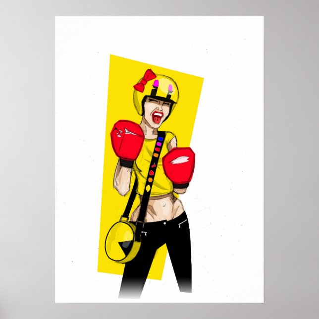 Retro Game Girl Poster (Vorne)