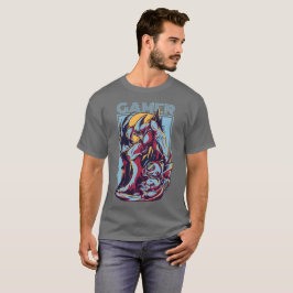 Retro-Gamer-Alien-Monster-Vintage-Arcade-Grafik T-Shirt