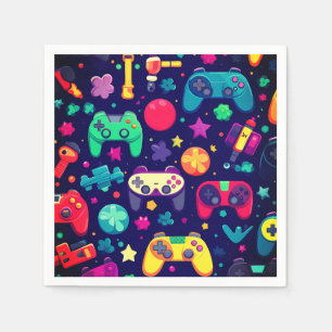 Retro Gamer Arcade Birthday Party Napkins Serviette