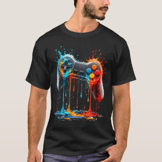Retro-Gamer-Controller-Color-Splash T-Shirt