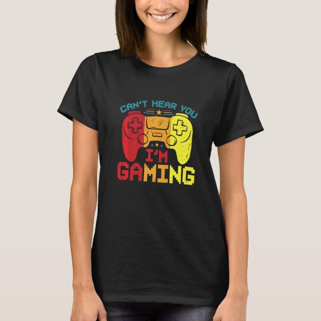 Retro Gamer Headset Sorry Kann nicht hören, dass i T-Shirt (Vorderseite)