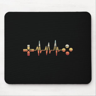 Retro-Gamer-Herzschlag für Videospiel-Liebhaber Ga Mousepad