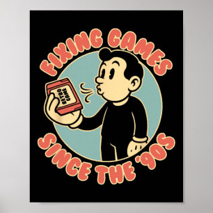 Retro-Gamer im Vintage-Stil der 90er Jahre, Videos Poster