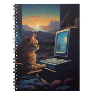 Retro Gamer Katze   8-Bit Pixel-Art-Gaming Notizblock