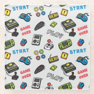 Retro-Gamer Klassische Konsolen Glasuntersetzer