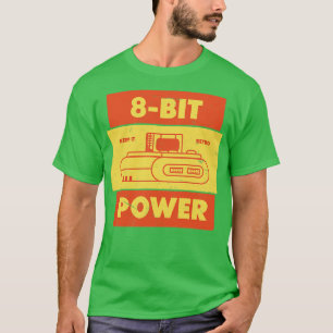 Retro Gamer mit 8 bit Power T-Shirt