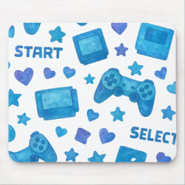 Retro Gamer Mouse Pad - Blue Video Game Controller Mousepad