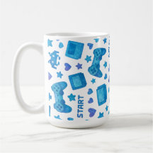 Retro Gamer Mug - Contrôleur de jeu vidéo bleu