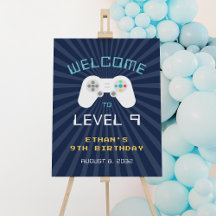 Retro Gamer Theme Kindergeburtstag Party Begrüßung