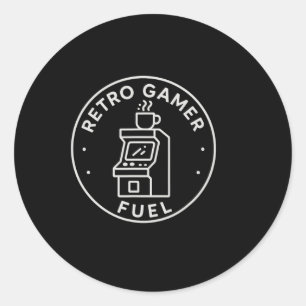 Retro-Gamer-Treibstoff-Arcade-Kaffee-Gaming für 80 Runder Aufkleber