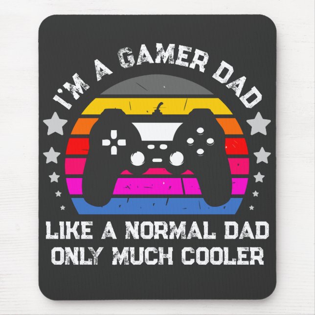 Retro-Gamer-Vater cooler als normaler Vater Mousepad (Vorne)