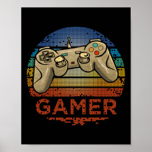 Retro-Gamer-Videospielspieler Jungen Mädchen Teena Poster