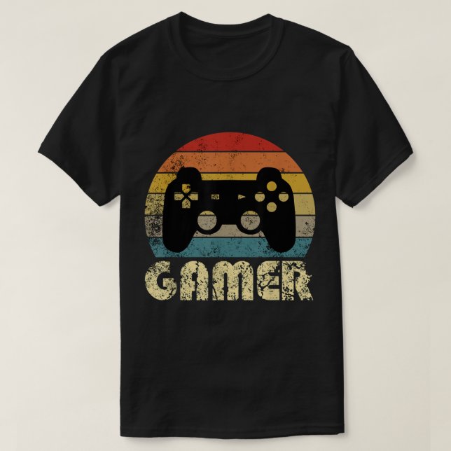 Retro Gamer Vintage Game Controller Design T-Shirt (Design vorne)