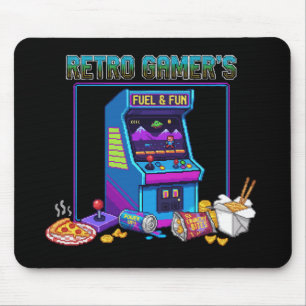 Retro Gamer's Fuel & Fun   8-Bit Pixel Art Arcade Mousepad