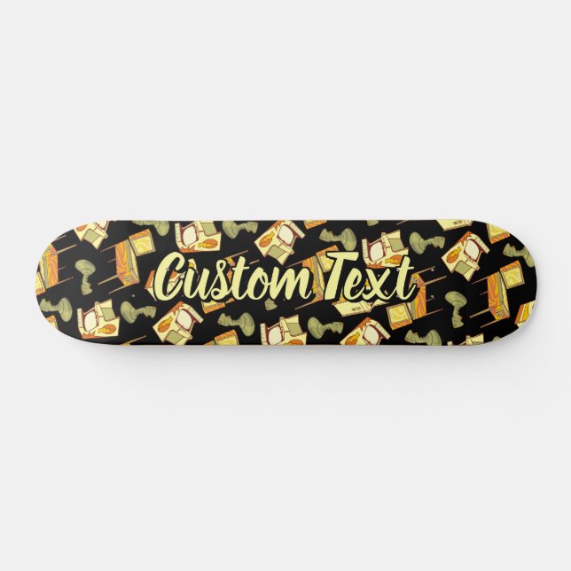Retro Games Pattern Skateboard (Horizontal)