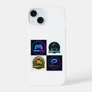 Retro-Gaming-Abzeichen iPhone 15 Hülle Gamer-Han