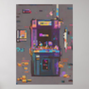Retro-Gaming-Arcade-Pixel-Art-Cartridge-Konsole Ne Poster