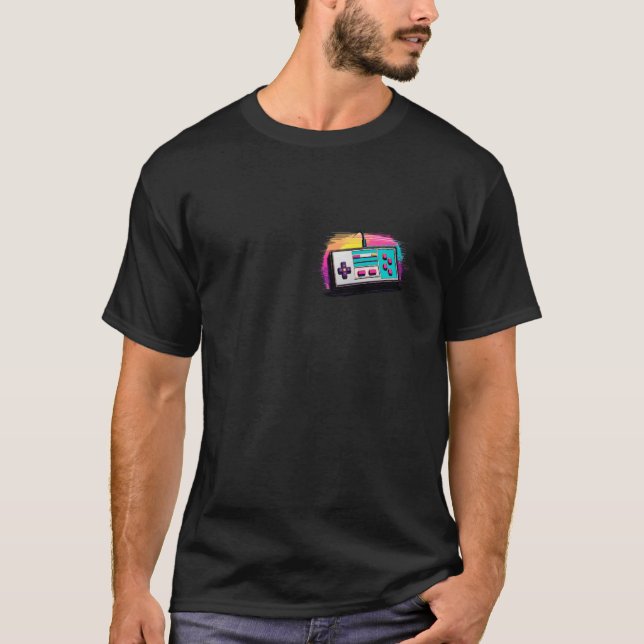 Retro-Gaming-Controller 90er Nostalgie-Design T-Shirt (Vorderseite)