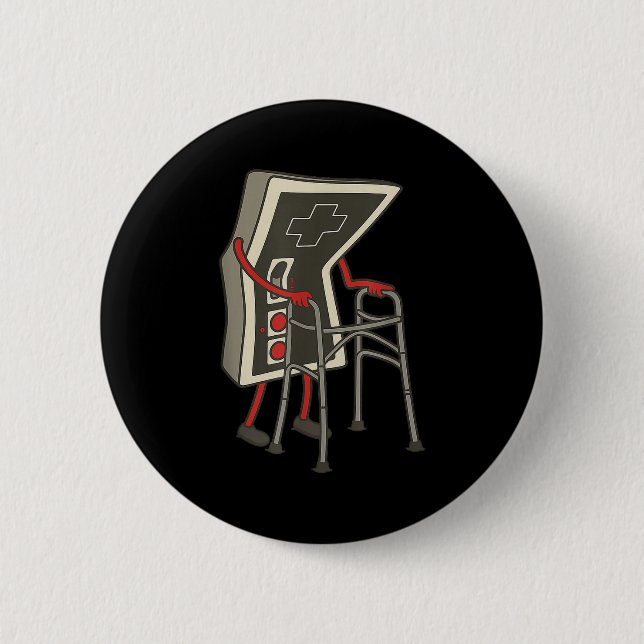 Retro Gaming Controller Old Gamer With Walker Funn Button (Vorderseite)