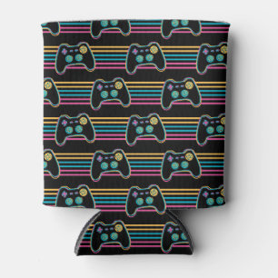 Retro Gaming Geek Gamer 80er Neonfarben Dosenkühler