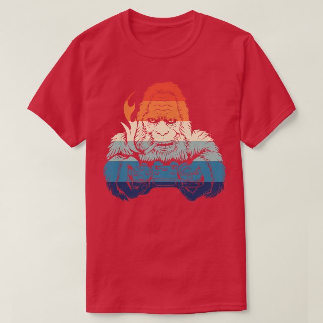 Retro Gaming Gorilla T-Shirt (Design vorne)