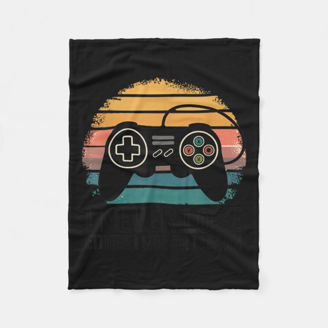 Retro Gaming I Never Lose - Either I Win Or I Lear Fleecedecke (Vorderseite)