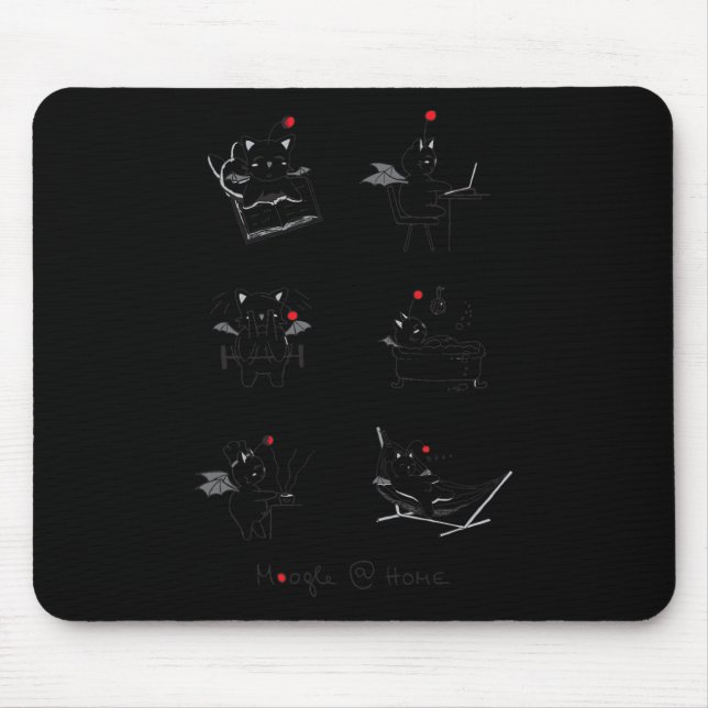 Retro Gaming Kawaii Video Game Moogle Kupo Gamer 3 Mousepad (Vorne)