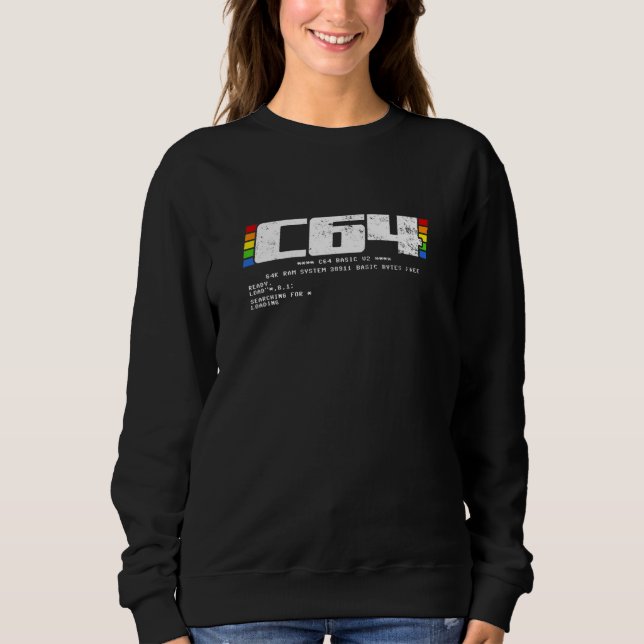 Retro-Gaming-Konsole C64-Computer bereit Sweatshirt (Vorderseite)