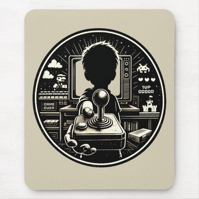Retro-Gaming-Mauspad Joystick-Kunst Mousepad (Vorne)