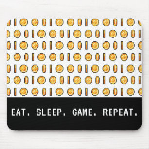 Retro-Gaming-Münzen Pixelmuster Mousepad