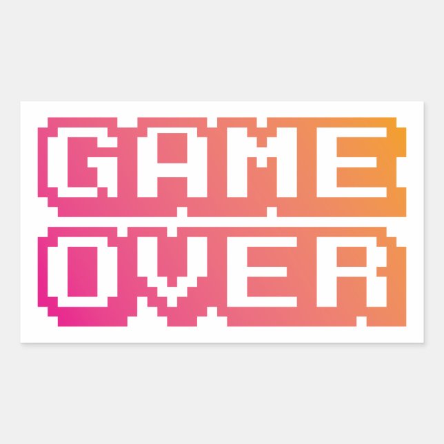 Retro-Gaming-Pixel-Schriftart-Sticker Rechteckiger Aufkleber (Vorderseite)