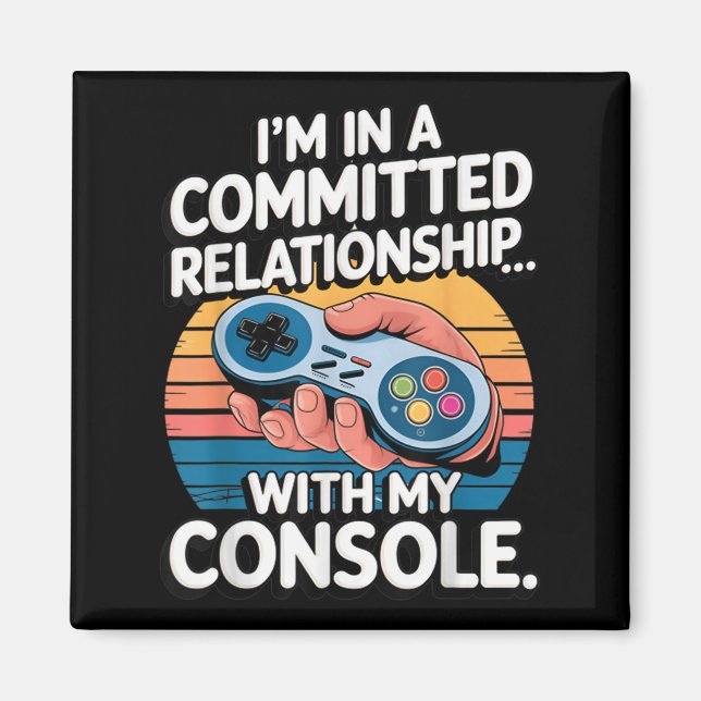 Retro Gaming Relationship Funny Gamer Console Love Magnet (Vorne)